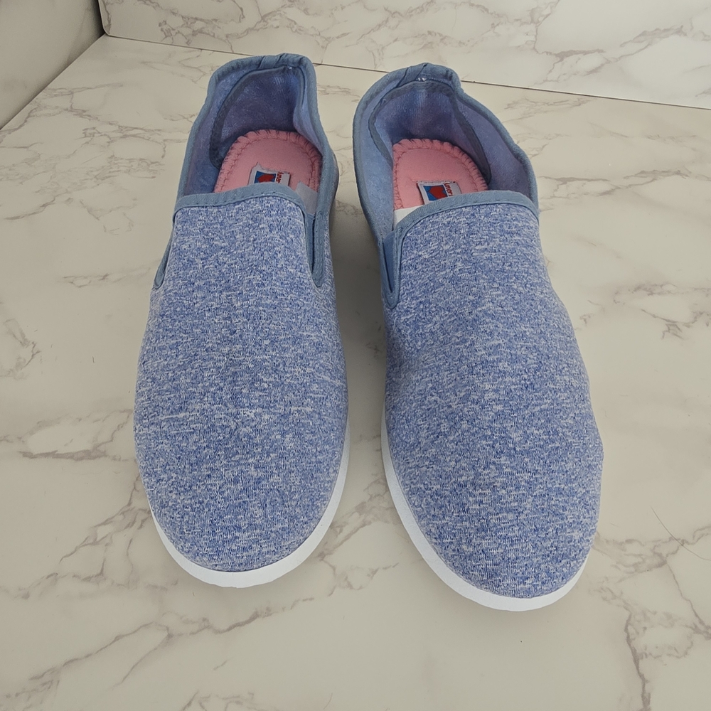 NWOT American Sweetheart Women's Blue Slip-On Casual Canvas Shoes in Size 9W